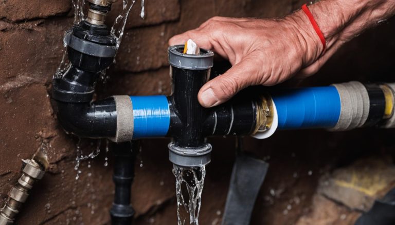 fix leaky pipe with plumbers tape